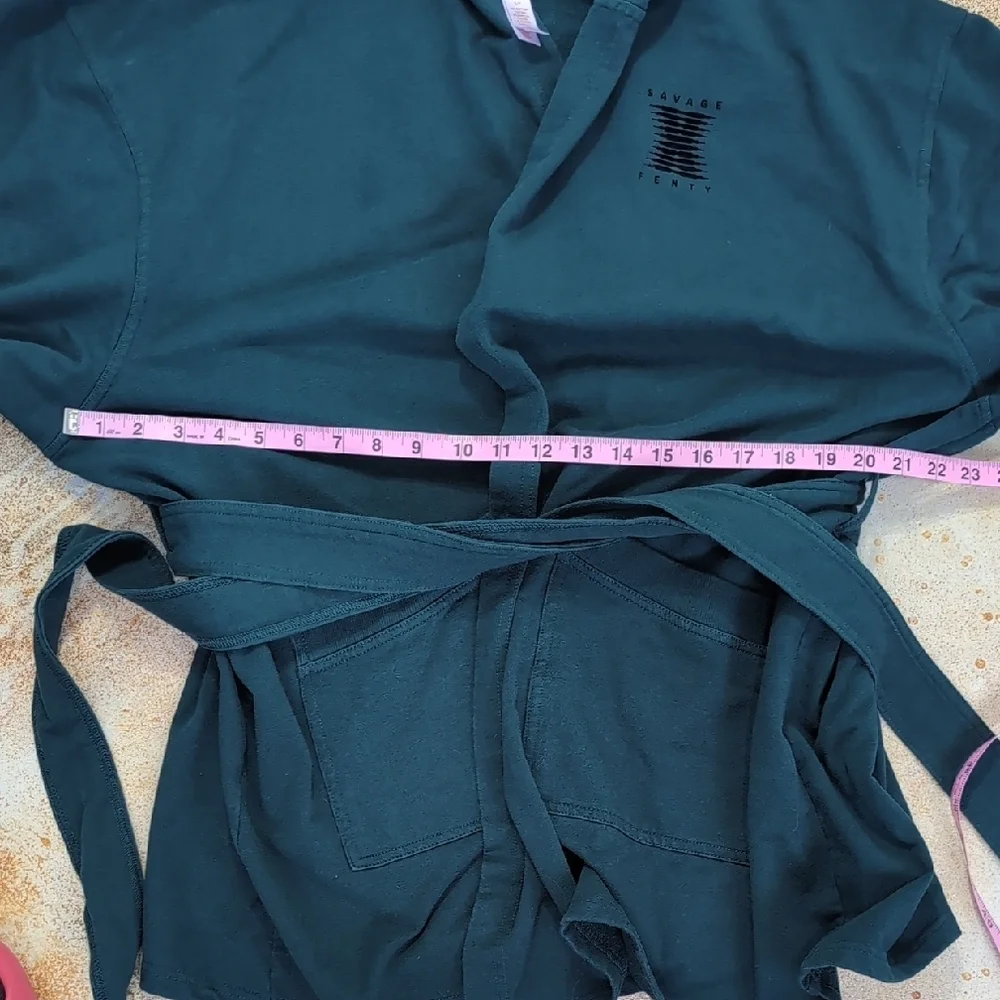Savage X Fenty | Forest Green Cotton Hooded Robe Size XL - Picture 8 of 12